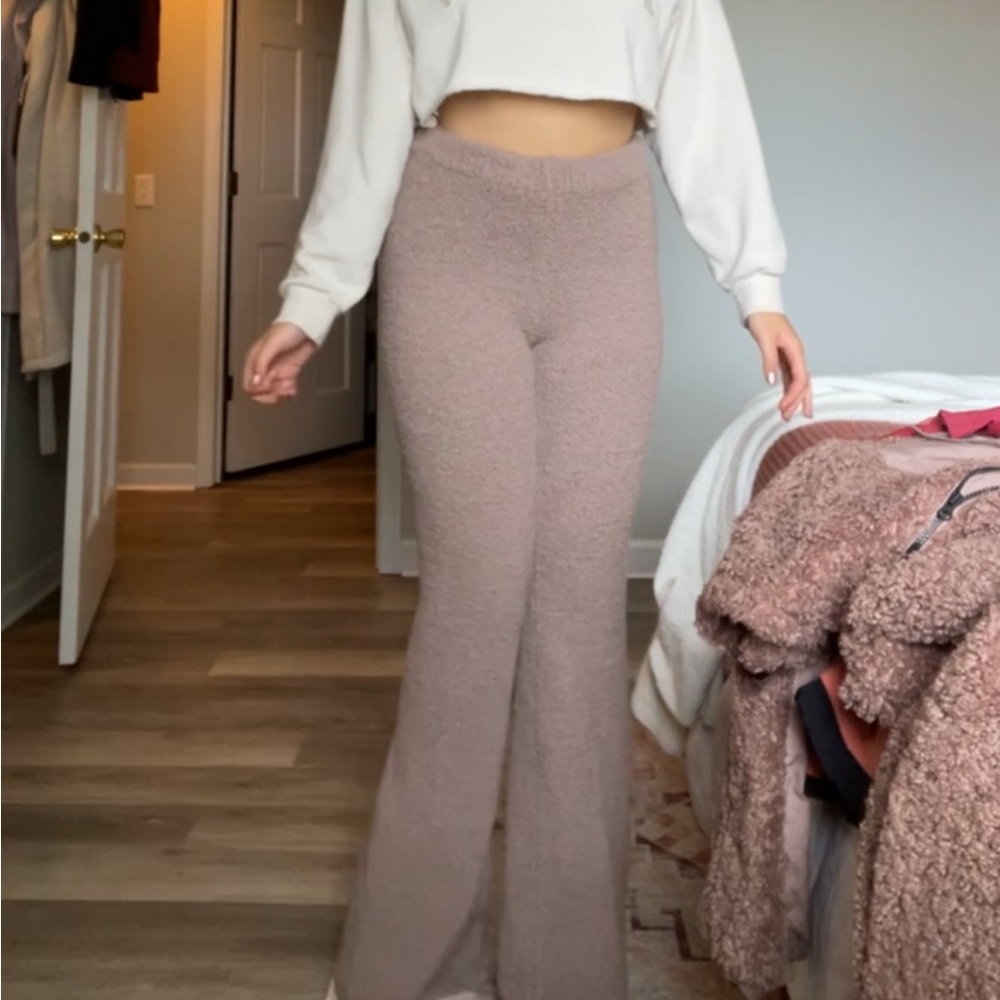 Garage Size M Fleece Pants in Brown/Teddy Bear
